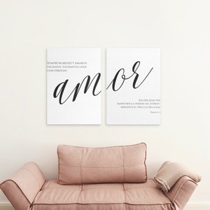 Amor Digital Wall Art // Spanish Bible Wall Art // Efesios 4:2-3 // Spanish Verse Print // Home Decor // Arte de la pared // Biblia