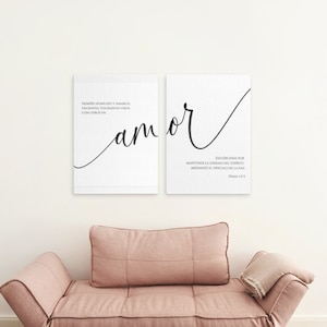 Amor Digital Wall Art//Spaanse Bijbel kunst aan de muur//Efesios 4:2-3//Spaans vers print//Home decor//Arte de la pared//Biblia