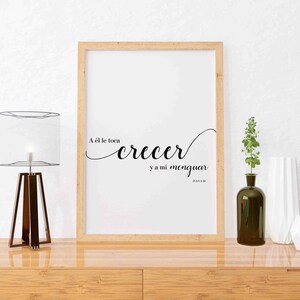 Juan 3:30 // Digitale Wandkunst // Spanische Bibel Wandkunst // Bibel Vers Spanisch /// Spanischer Vers Druck // Spanische Bibel Zitat