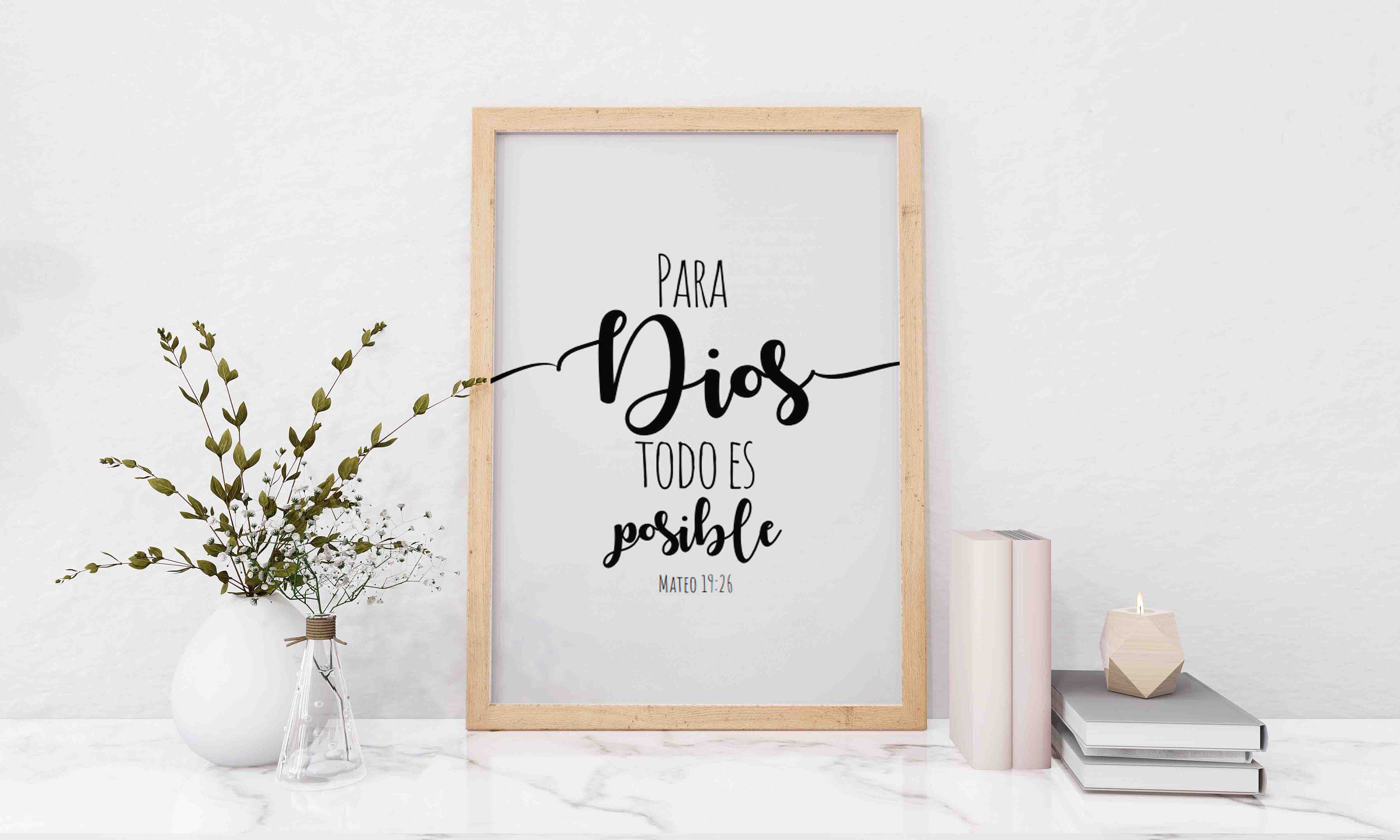 Para Dios Todo Es Posible // Digital Wall Art // Spanish Bible Wall Art ...