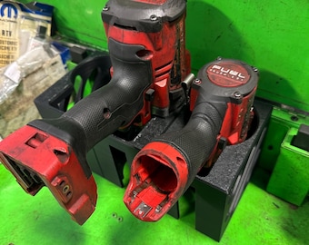 Milwaukee M18 2667-20 Holder + M12 Stubby Insert | Toolbox Organizer | Modular Impact Storage Rack | Mechanic Drawer System