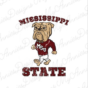 Mississippi state png for sublimation, bulldogs, transfer, retro, vintage, distressed