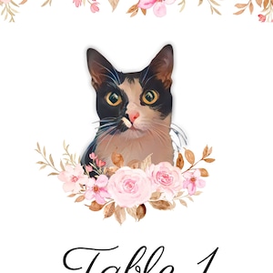Numeri di tavolo di nozze / Numeri di tavolo personalizzati per animali domestici / Download digitale / Decorazioni di nozze / Matrimonio cane / Matrimonio gatto