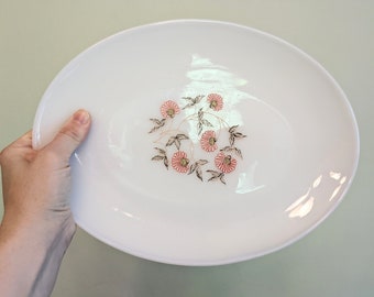 Fire King Fleurette Milk Glass Platter