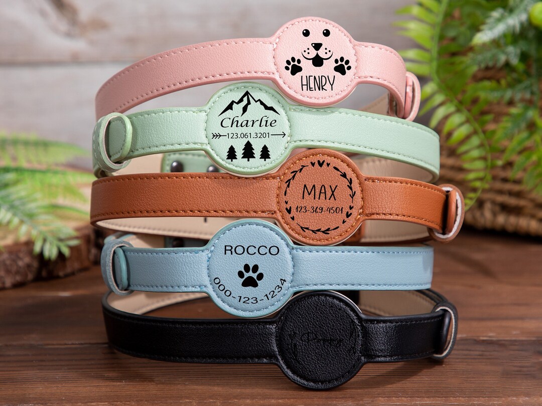 Pet Apple Air Tag Holder for Dog Collar Personalized Engraved Etsy