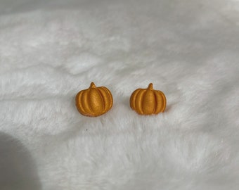 Pumpkin Stud Earrings - Pumpkin Clay Earrings - Fall Earrings - Clay Earrings - Handmade - Lightweight - Polymer Clay Earrings