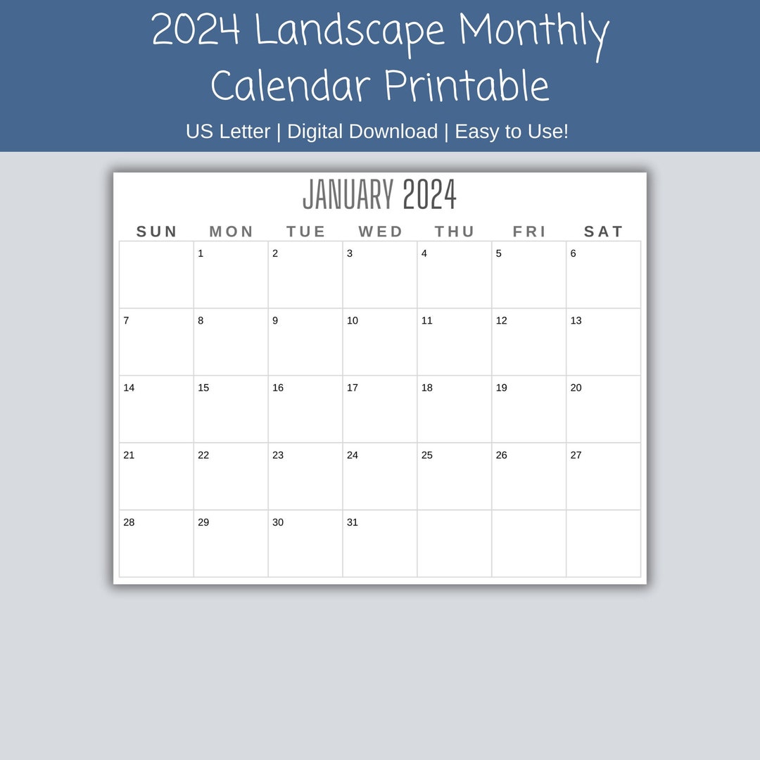 2025 Monthly Landscape Calendar Printable Etsy