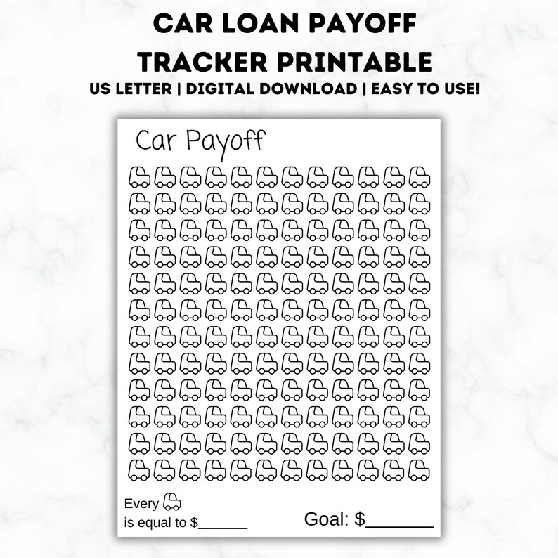 Car Loan Debt Payoff Tracker Printable, Car Loan Payoff, Debt Payoff Tracker, Debt Free Journey ...
