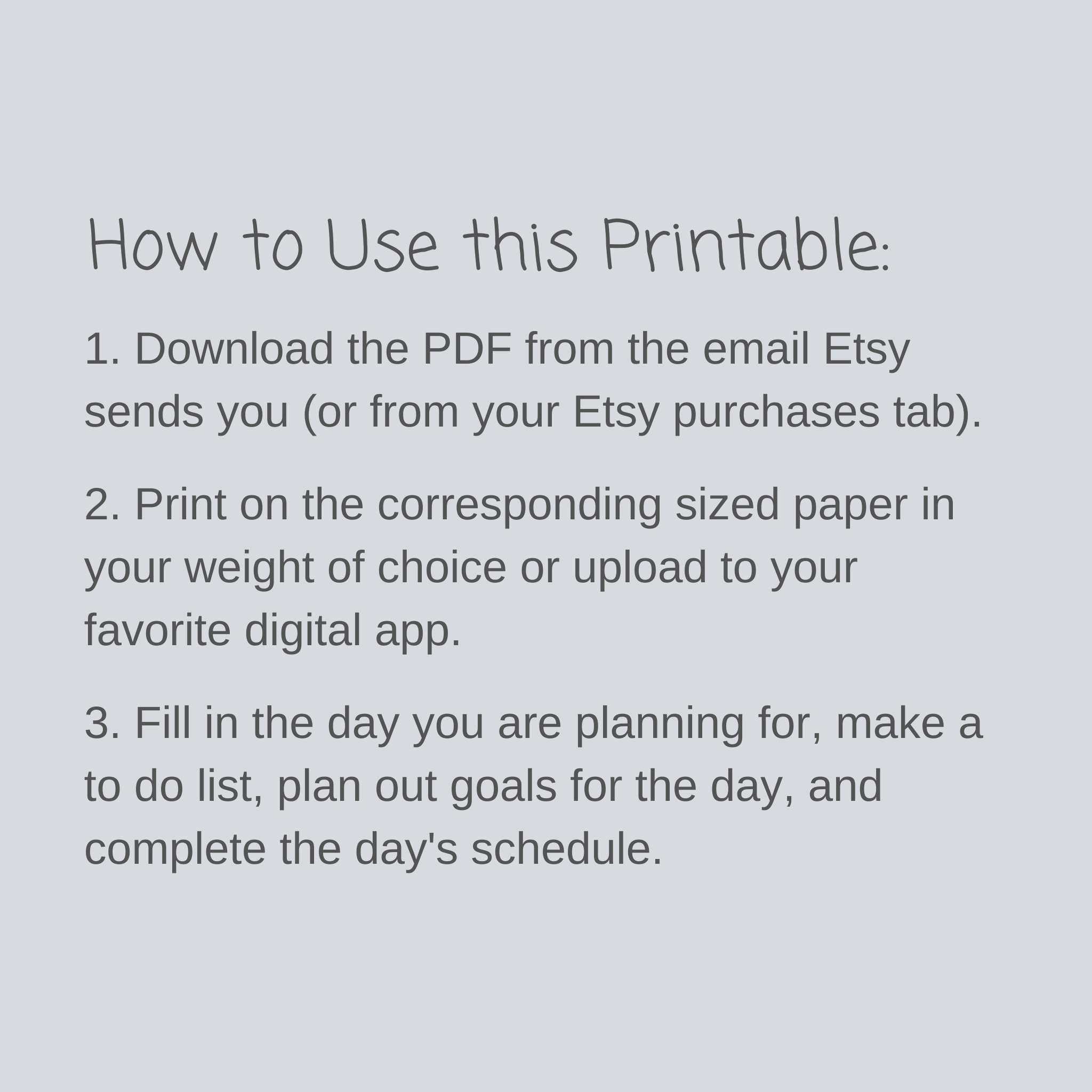Daily Schedule Planner Printable - Etsy