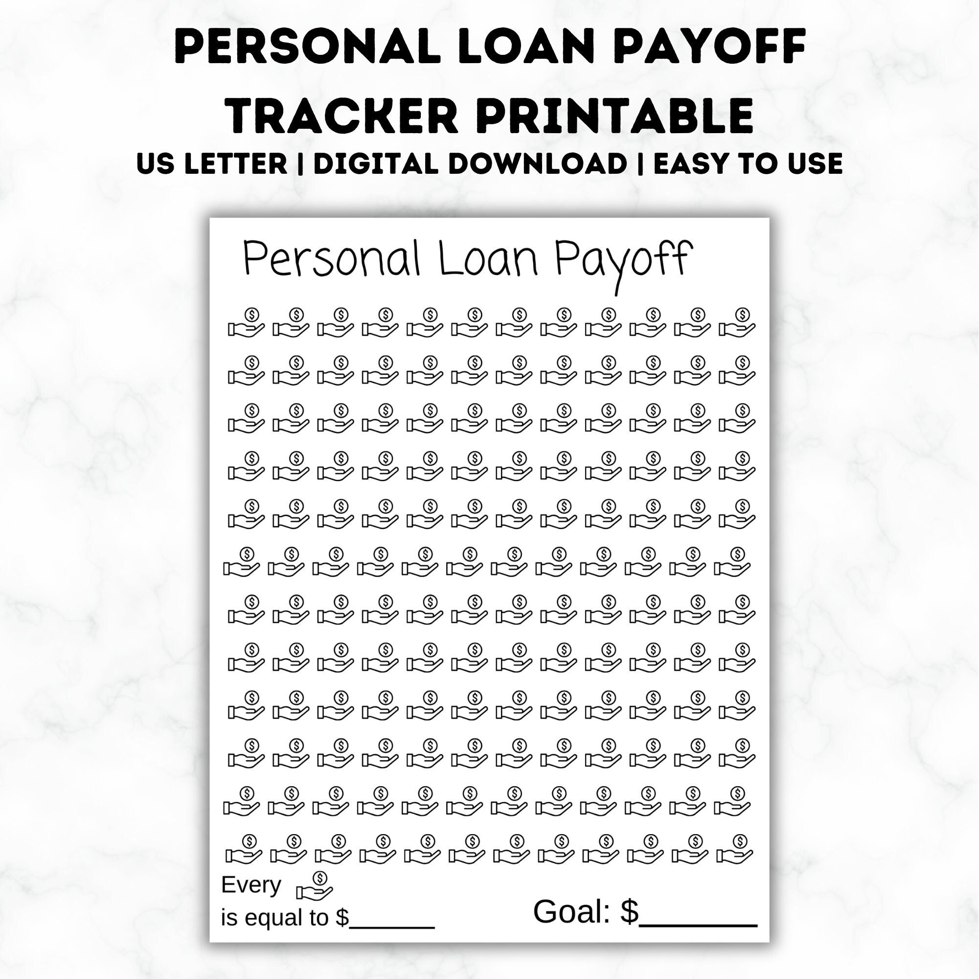 Personal Loan Debt Payoff Tracker Printable - Etsy