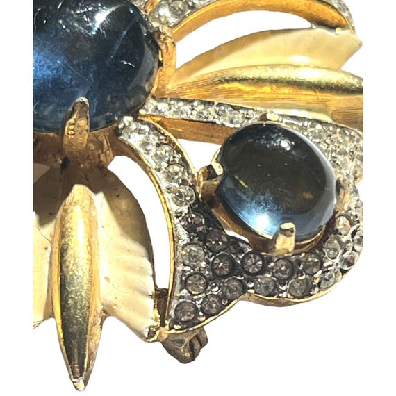 Kenneth Jay Lane Blue & Rhinestone Vintage Square… - image 7