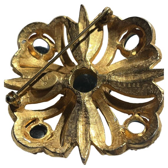 Kenneth Jay Lane Blue & Rhinestone Vintage Square… - image 4