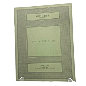 Sotheby&#39;s English Furniture Auction Catalog London October 1986 With Price List