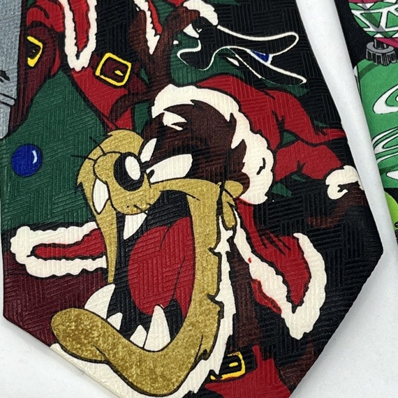 Two Looney Tunes Christmas Ties Taz Bugs Bunny Do… - image 3