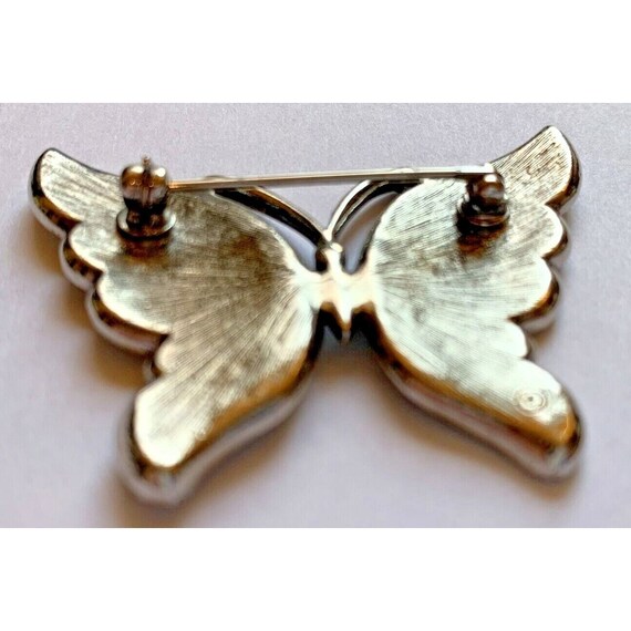 Vintage Avon 'Silver Whispering Wings' Enamel Mar… - image 4