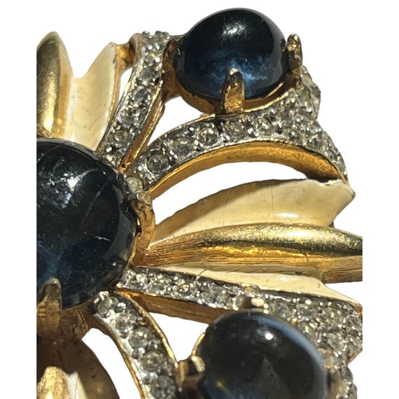 Kenneth Jay Lane Blue & Rhinestone Vintage Square… - image 3