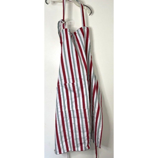 William Sonoma Christmas Apron Candy Cane Red Green White