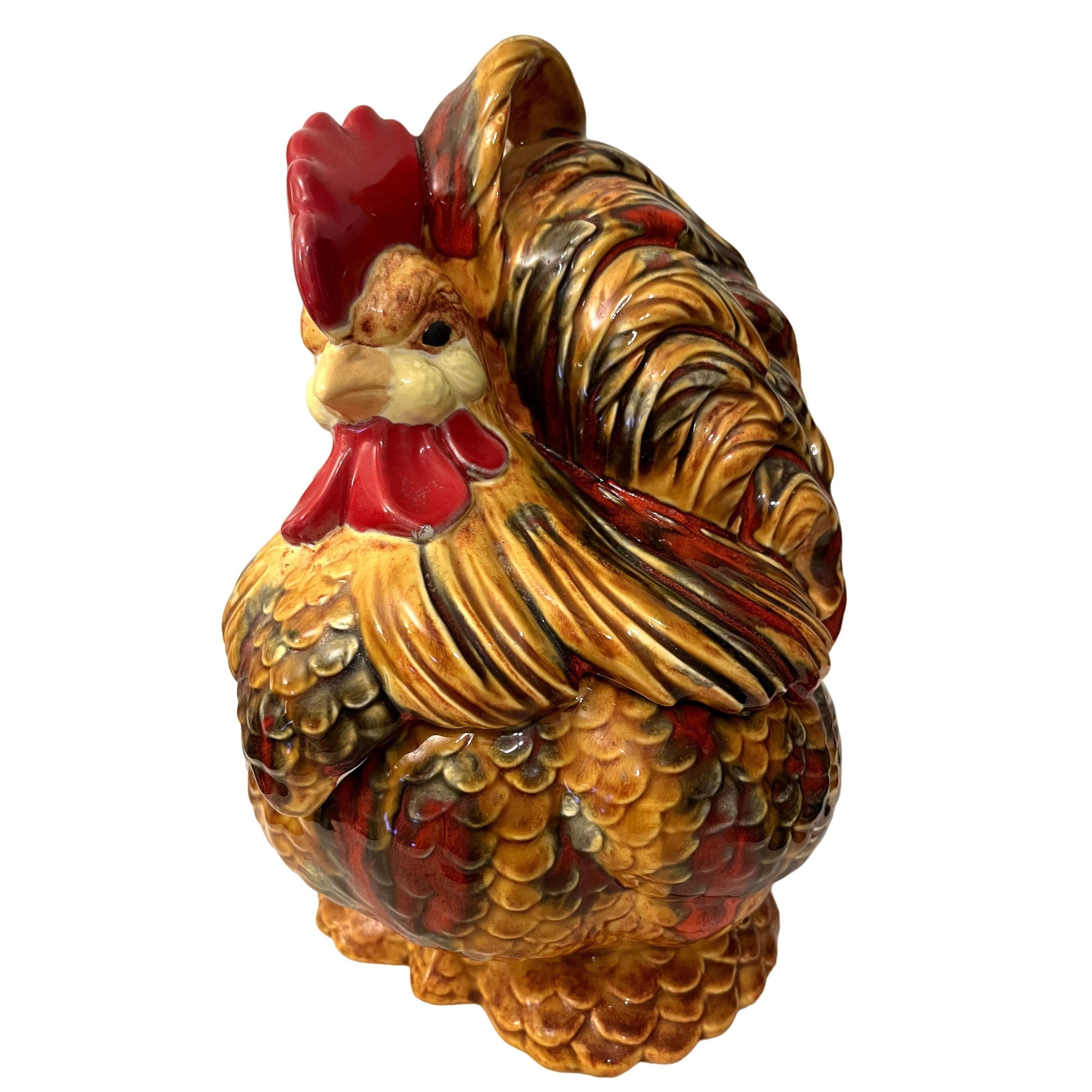 Atlantic Mold Handpainted Ceramic Chicken Cookie Jar 1973