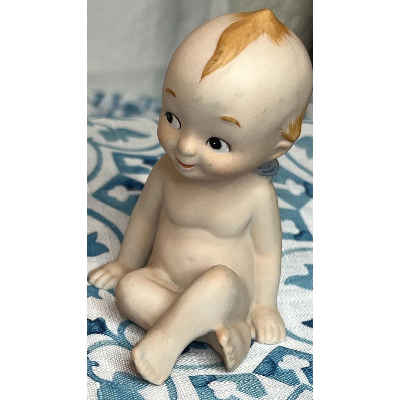 Lefton Bisque Kewpie Doll Figurines Set of Three Stickered & Numbered