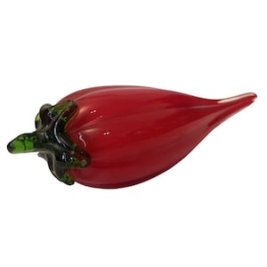 Hand-Blown Red Glass Chili Pepper Figurine For Home Decor VTG MCM