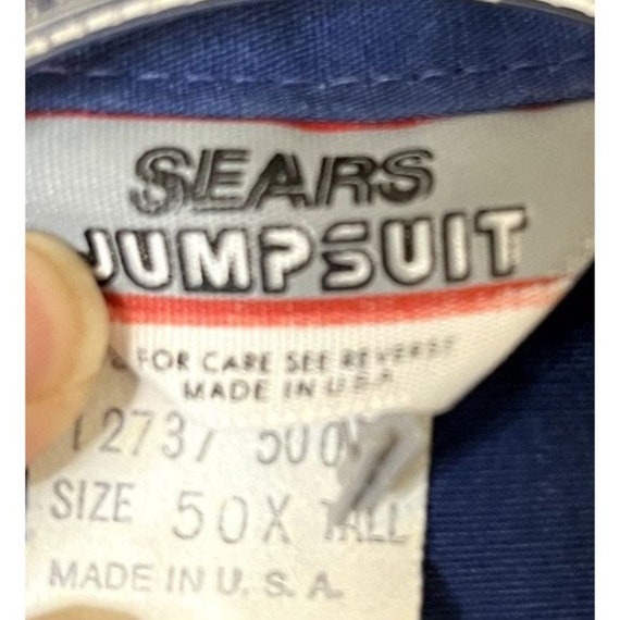 Sears Roebuck Men's 50X Tall Blue Work Jumpsuit V… - image 3