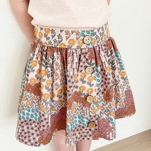 Handmade skirt, summer skirt, party skirt, floral, cotton skirt, pockets, girls clothes, kids handmade clothing, Australian seller image 2