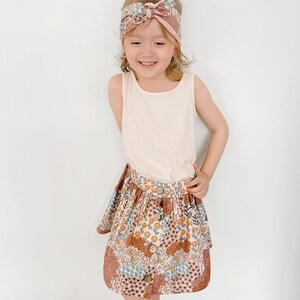 Handmade skirt, summer skirt, party skirt, floral, cotton skirt, pockets, girls clothes, kids handmade clothing, Australian seller image 5