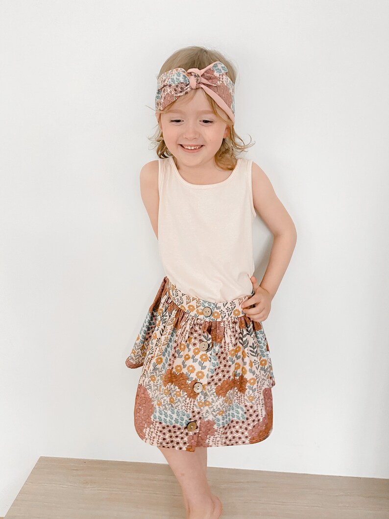 Handmade skirt, summer skirt, party skirt, floral, cotton skirt, pockets, girls clothes, kids handmade clothing, Australian seller image 5