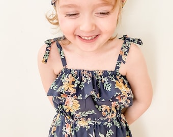 Handmade dress, Summer dress, party dress, floral dress, tie straps, cotton dress, girls clothes, kids handmade clothing, Australian seller