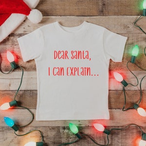Toddler Christmas Shirt, Christmas Tee, Kids Christmas Shirt, Funny Kids Christmas Shirt, Holiday Tee, Dear Santa I Can Explain Shirt,