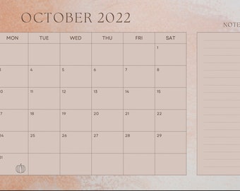 October fall calendar