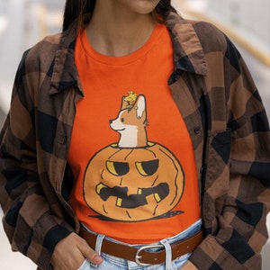 Halloween Corgi Peakaboo Pumpkin Unisex Jersey Short Sleeve Tee