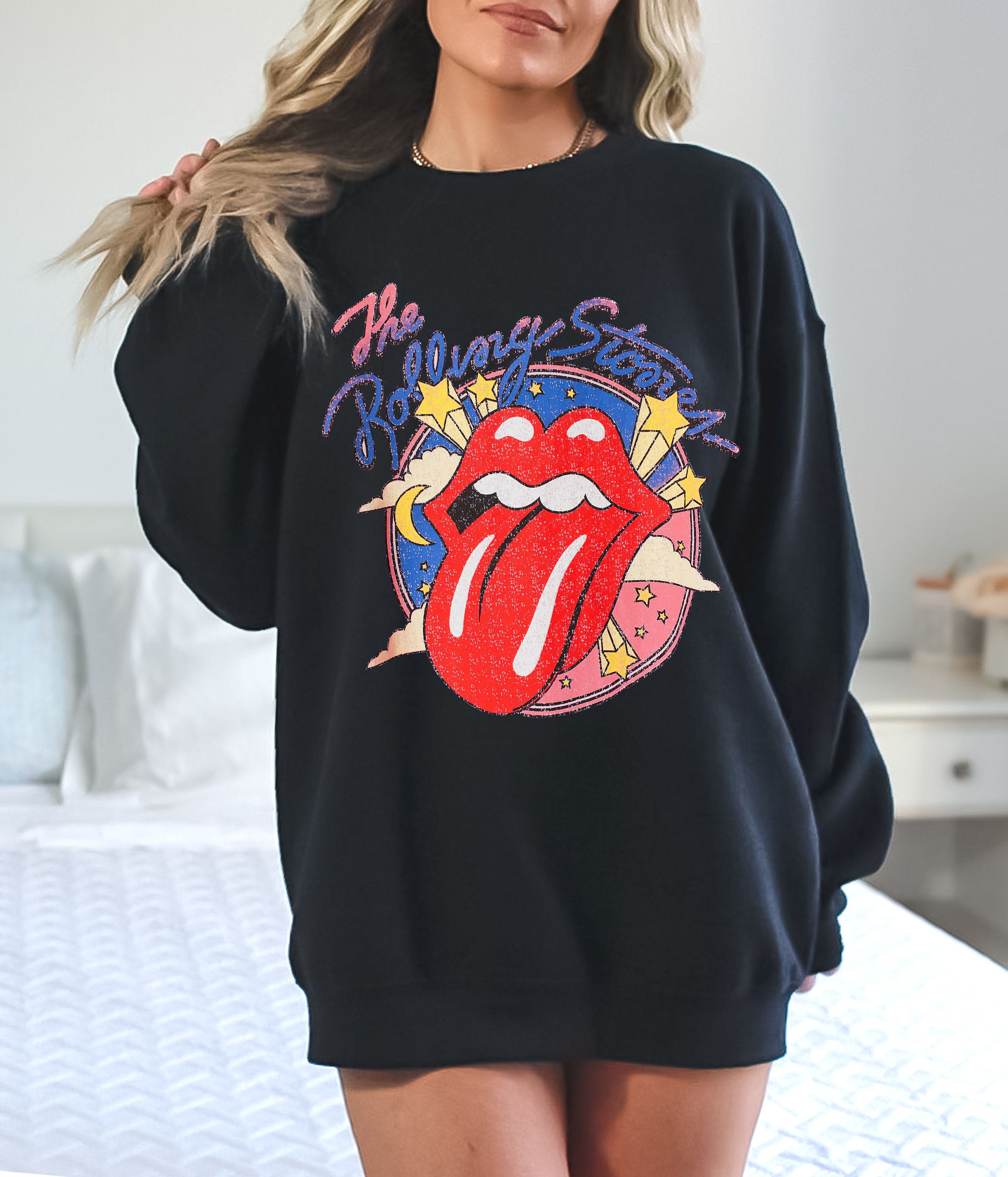 The Loyalist Official Rolling Stone Logo Sweatshirt: Modern Oversized Crewneck Gray M