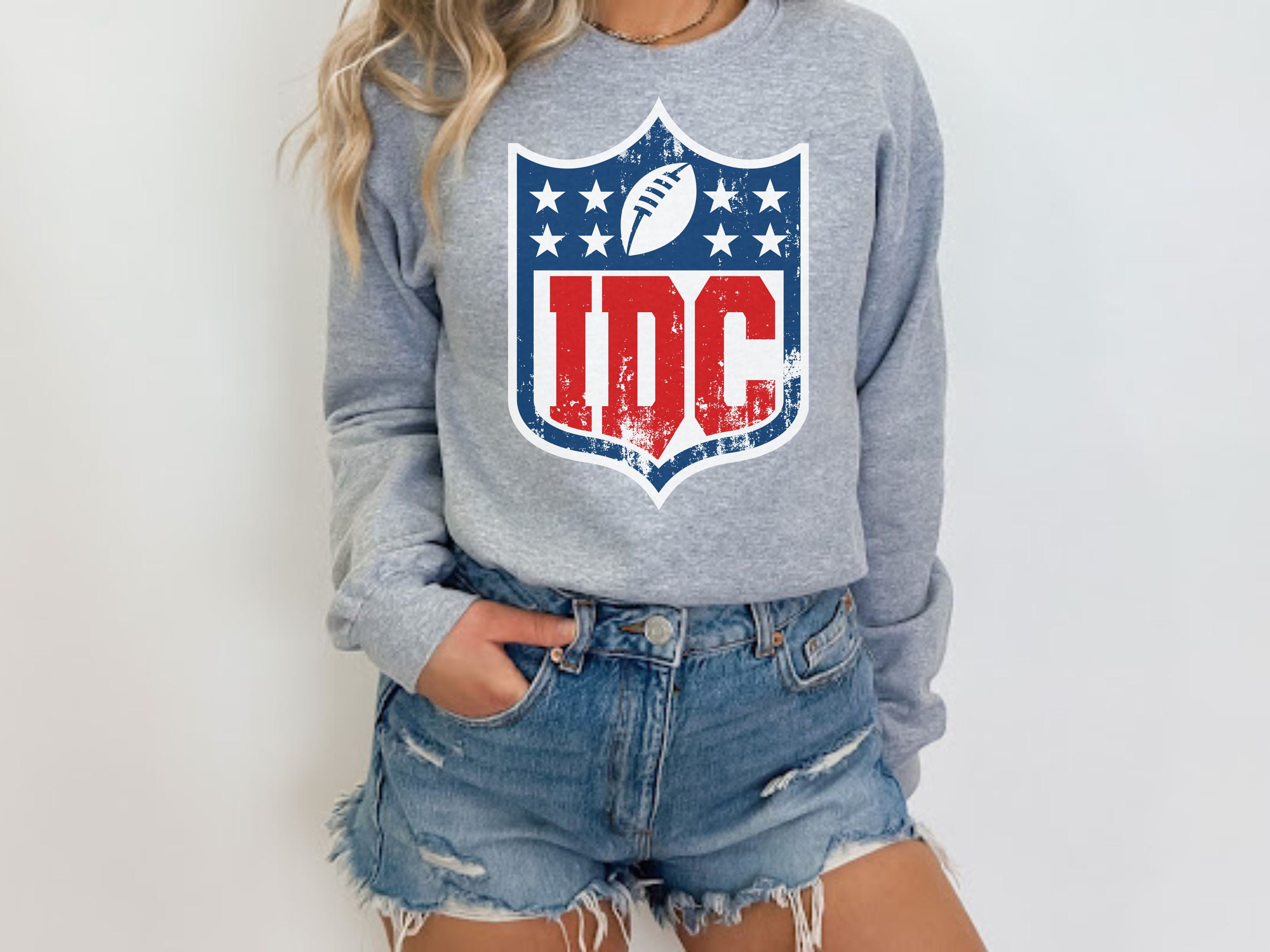 IDC Football Sweatshirt I Dont Care Shirt Football Playoff 