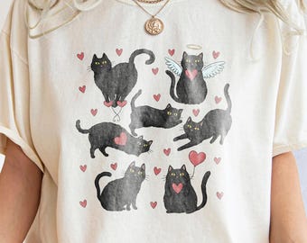 かわいい猫好きへのギフト 心地よい色合いのグラフィックTシャツ 動物好きのシャツ おもしろ猫ママへのギフト