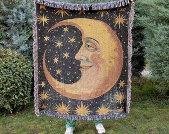 Mond und Sterne Baumwolldecke: Himmlische Wohnkultur