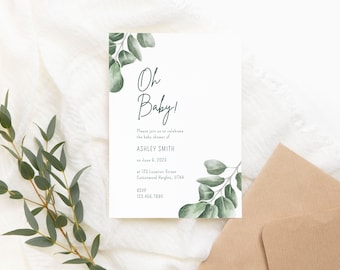 Bearbeitbare Babypartyeinladung | Druckbare Baby Shower Vorlage | Brautparty einladen | Sofortdownload | Bearbeitbar | In Canva | bearbeiten Schätzchen