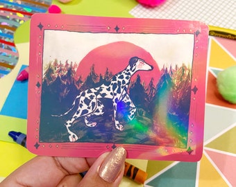 Dalmatian Dog Watercolor Artwork Sticker / Die Cut Holographic Decal
