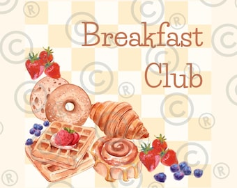 Breakfast Club Print: Retro Kitchen Wall Art (Digital Download