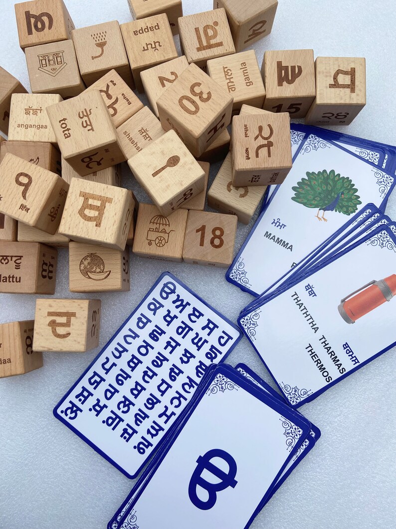 Punjabi Flash Cards, Punjabi Blocks, Punjabi Toys for Kids, Gurmukhi