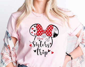 Camisetas de viaje de hermanas, camiseta de vacaciones para niñas en Disneyland, camiseta de Minnie, camiseta de hermanas de Disneyworld, regalo para ella