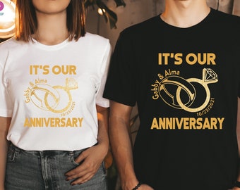 It&#39;s Our Anniversary Shirt, Couple Anniversary Shirt, Custom Anniversary Gift, Wedding Anniversary T-Shirt, Anniversary Gifts For Parents