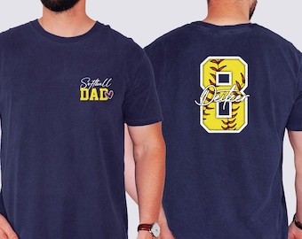 Personalized Softball Dad Shirt, Custom Softball Dad Shirt, Softball Dad Shirt, Customized Dad Gifts, Gift For Dad, Softball Shirt