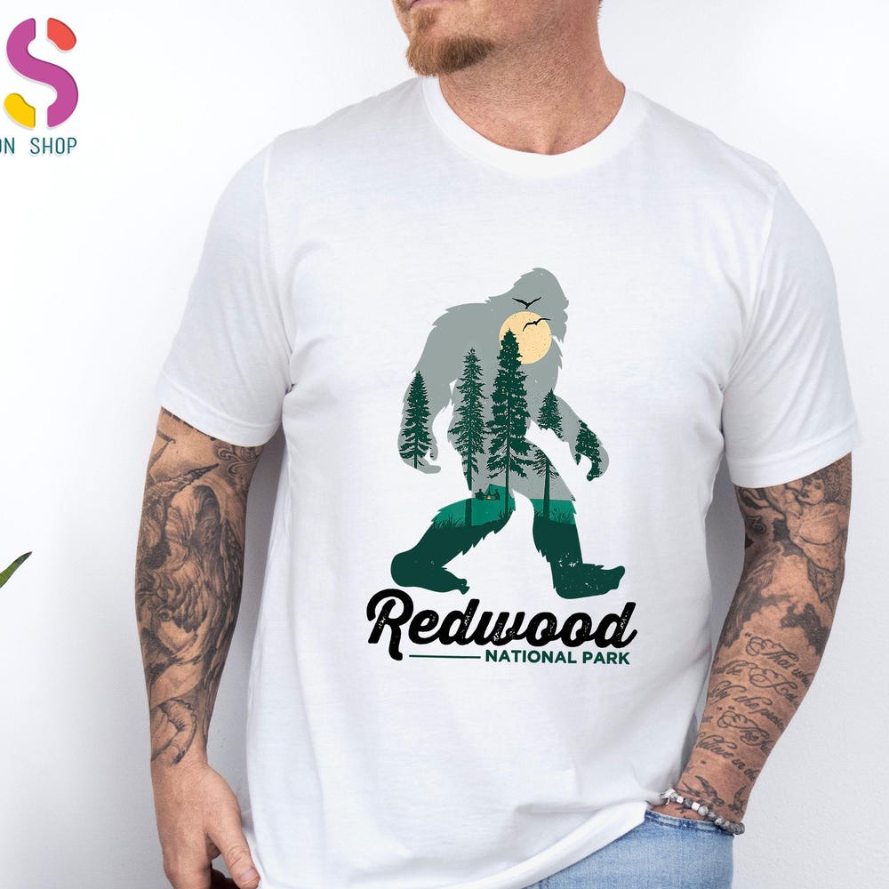 Bigfoot Shirt, Lake Shirt, Adventure Shirt, Camp Life Shirt,Redwood National Park Shirt, Camping Shirt, Mountain Shirt, Hiking Shirt Livingmall