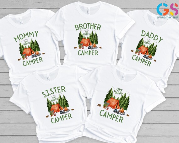 One Happy Camper Shirt, Camping Birthday Shirts, Camping 1st Birthday Tee, Matching Shirts, Family Camp Shirt, Adventure Shirt, Nature Shirt