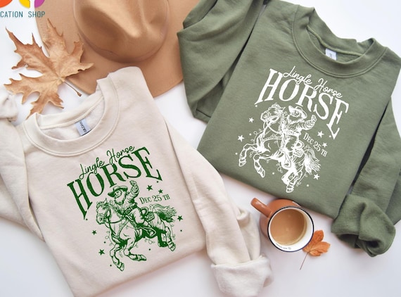 Jingle Horse Rodeo Sweatshirt, Western Christmas Santa Sweater, Jingle Horse Sweatshirt, Trendy Western Designs, Christmas Gift For Him