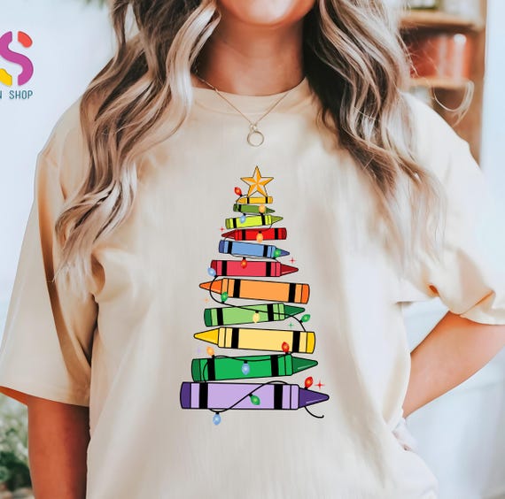 Pencil Christmas Tree T-Shirt, Christmas Teacher Shirt, Christmas Gift For Teacher, Xmas Teacher Tee, Cute Teacher Shirt, Teacher Gift Shirt