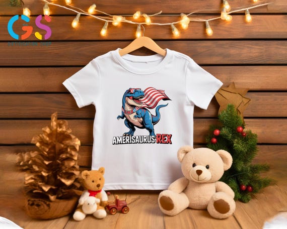 Dinosaur 4th of July Kids Shirt, USA Kids Shirt, Amerisaurus T Rex Shirt, Funny 4th July Shirt, Patriotic Dinosaur Shirt, Independence Day