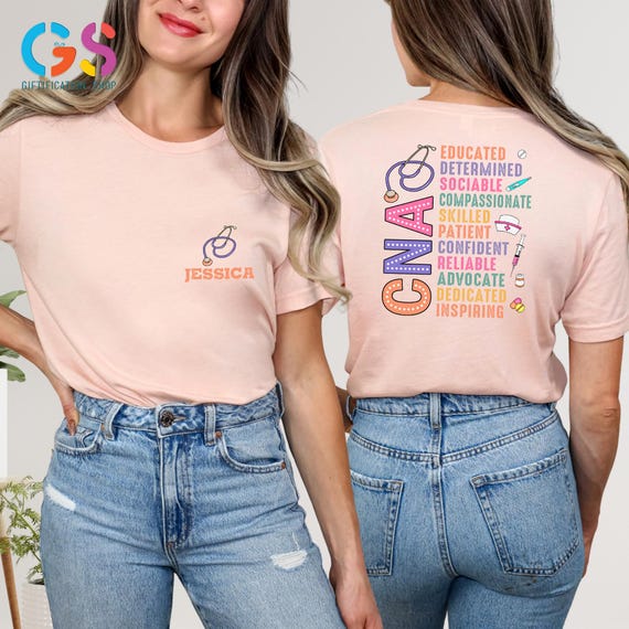 Custom CNA Nurse Shirt, Personalized CNA Shirt, Gift for Certified Nursing Assistant, Care Tech Shirt,  Nursing Assistant Shirt, Nurse Life