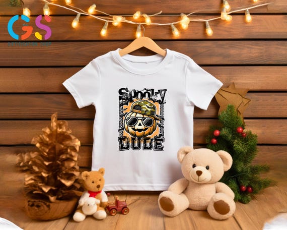 Spooky Dude Pumpkin Tshirt, Halloween Shirt for Boys, Spooky Boy Shirt, Retro Halloween Shirt, Funny Halloween Gift for Kids,Boy Fall Shirt